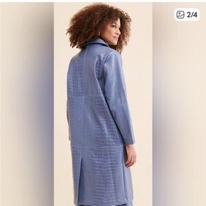 Hosbjerg Irah Croc Coat  Textured Long Coat NWT